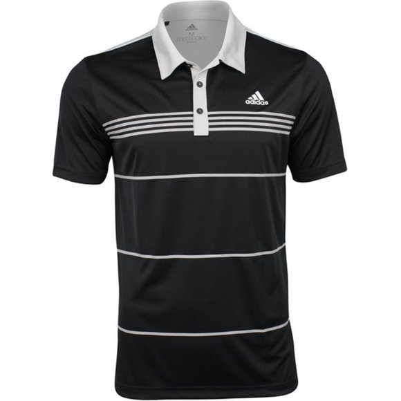 Adidas Climalite Mens Block Stripe Golf Polo Shirt - Picture 2 of 8